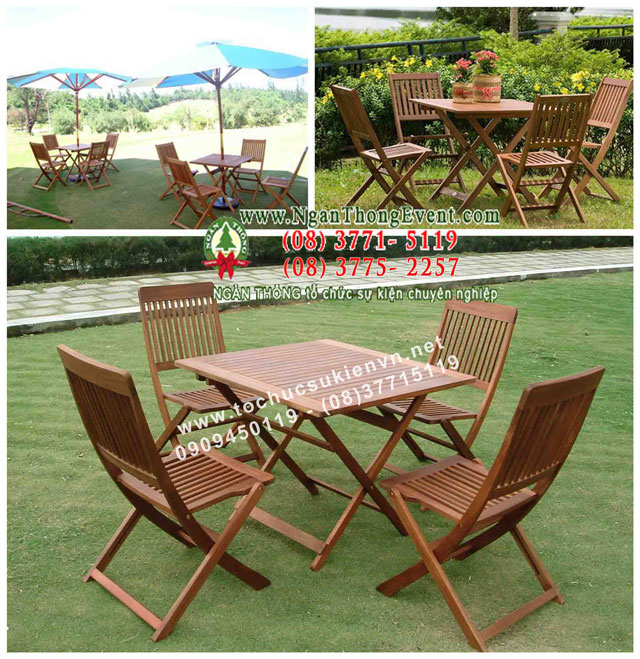 Cho thuê bàn ghế gỗ ngoài trời 3 Cho thuê bàn ghế gỗ ngoài trời 3