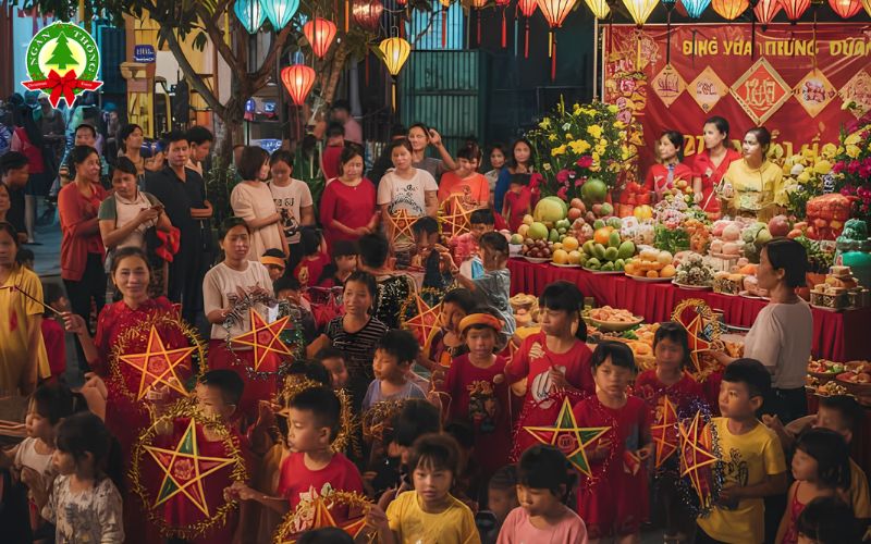 Ý tưởng tổ chức sự kiện Trung thu cho thiếu nhi phá cỗ đêm trăng rằm bằng các thử thách lắp ghép và xây ngôi nhà bánh kẹo