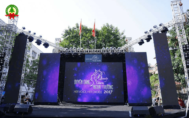 Khung sân khấu ngoài trời kết hợp màn LED full backdrop  