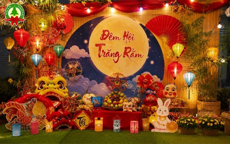 Sân khấu Trung thu là không gian trung tâm được thiết kế dành riêng cho các hoạt động trong chương trình đêm hội trăng rằm