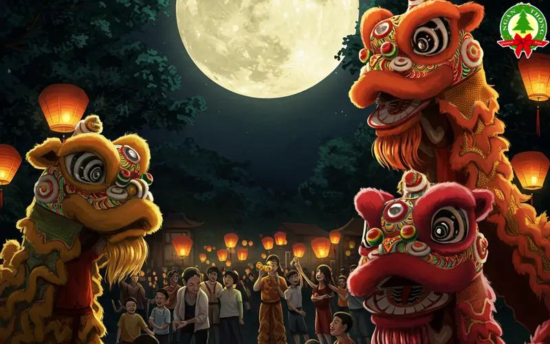 Tổ chức đêm hội trăng rằm kết hợp múa lân giúp chương trình thêm sôi động và thu hút đông đảo người xem