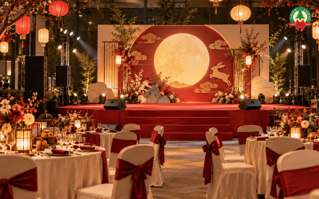 Trang trí đêm hội trăng rằm cần đến thiết bị sự kiện, sân khấu và backdrop phù hợp với quy mô chương trình