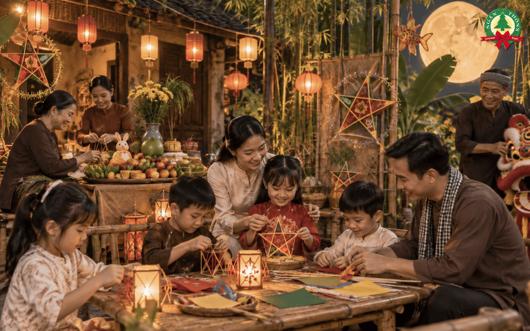 Trang trí đêm hội trăng rằm không chỉ tạo không khí lễ hội mà còn góp phần gắn kết cộng đồng và lưu giữ nét văn hóa Trung thu