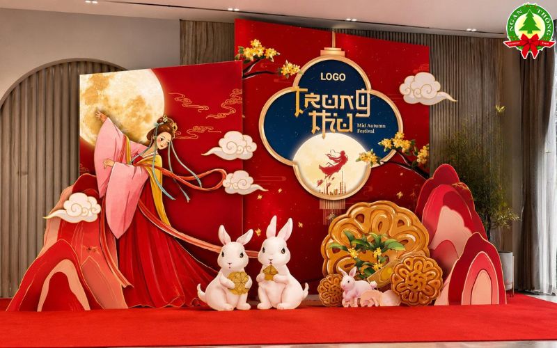Tiểu cảnh Thỏ Ngọc là điểm check-in được nhiều gia đình yêu thích trong các chương trình Trung thu