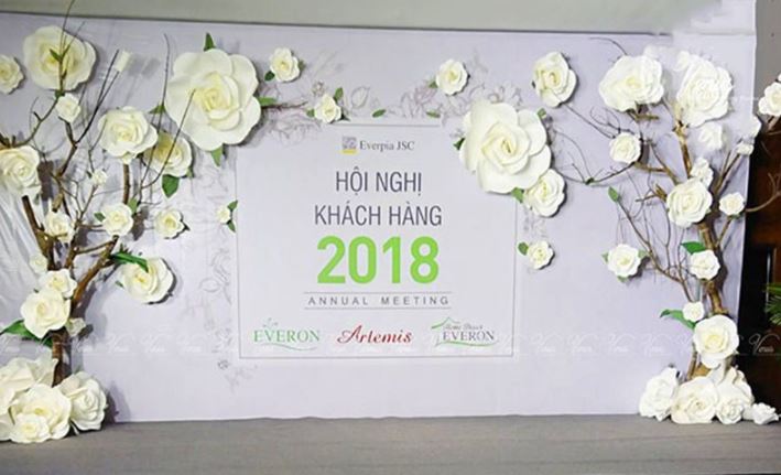 backdrop sự kiện hội nghị khách hàng