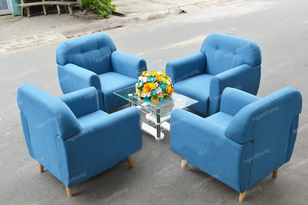 Cho thuê bàn ghế sofa màu xanh navy hiện đại