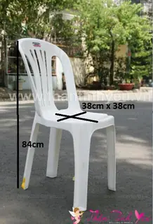 Ghế nhựa trắng có lưng tựa