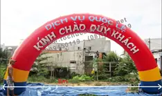 Cổng hơi 8m (màu đỏ chân vàng + xanh dương) hoặc màu vàng