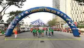 Cổng hơi 18m màu xanh dương