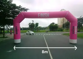 Cổng hơi hình vuông 8m màu hồng