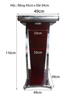 Bục phát biểu gỗ viền inox