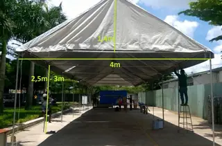 Nhà lều trụ tròn Kích thước (trên 3 khung, lắp liền)