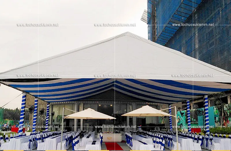 Báo giá nhà bạt nhôm trụ vuông khẩu độ 20m
