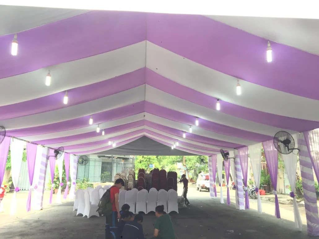 Báo giá nhà bạt nhôm trụ vuông khẩu độ 12m