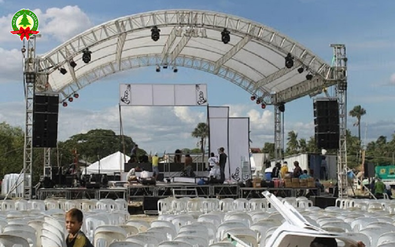 Khung sân khấu ngoài trời mái vòm - mái cong nghệ thuật 